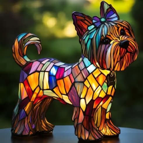 CompanionLight: Artistic LED Table Lamp with Popular Dog Breeds & USB Connection – for Shelf & Nightstand