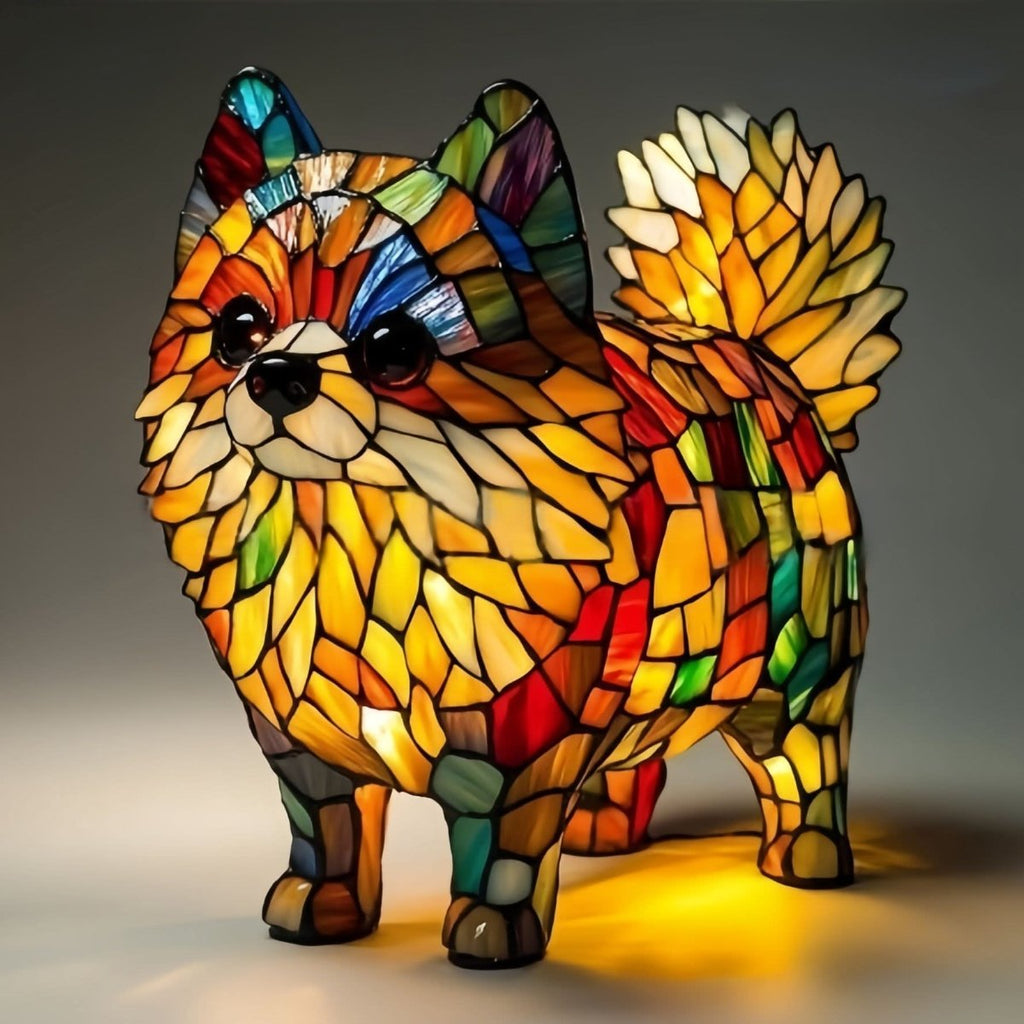 CompanionLight: Artistic LED Table Lamp with Popular Dog Breeds & USB Connection – for Shelf & Nightstand
