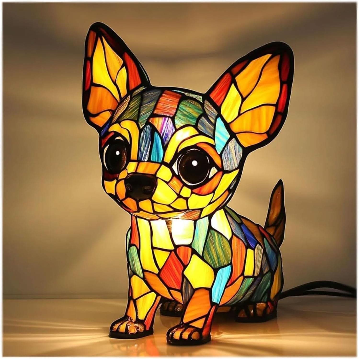 CompanionLight: Artistic LED Table Lamp with Popular Dog Breeds & USB Connection – for Shelf & Nightstand