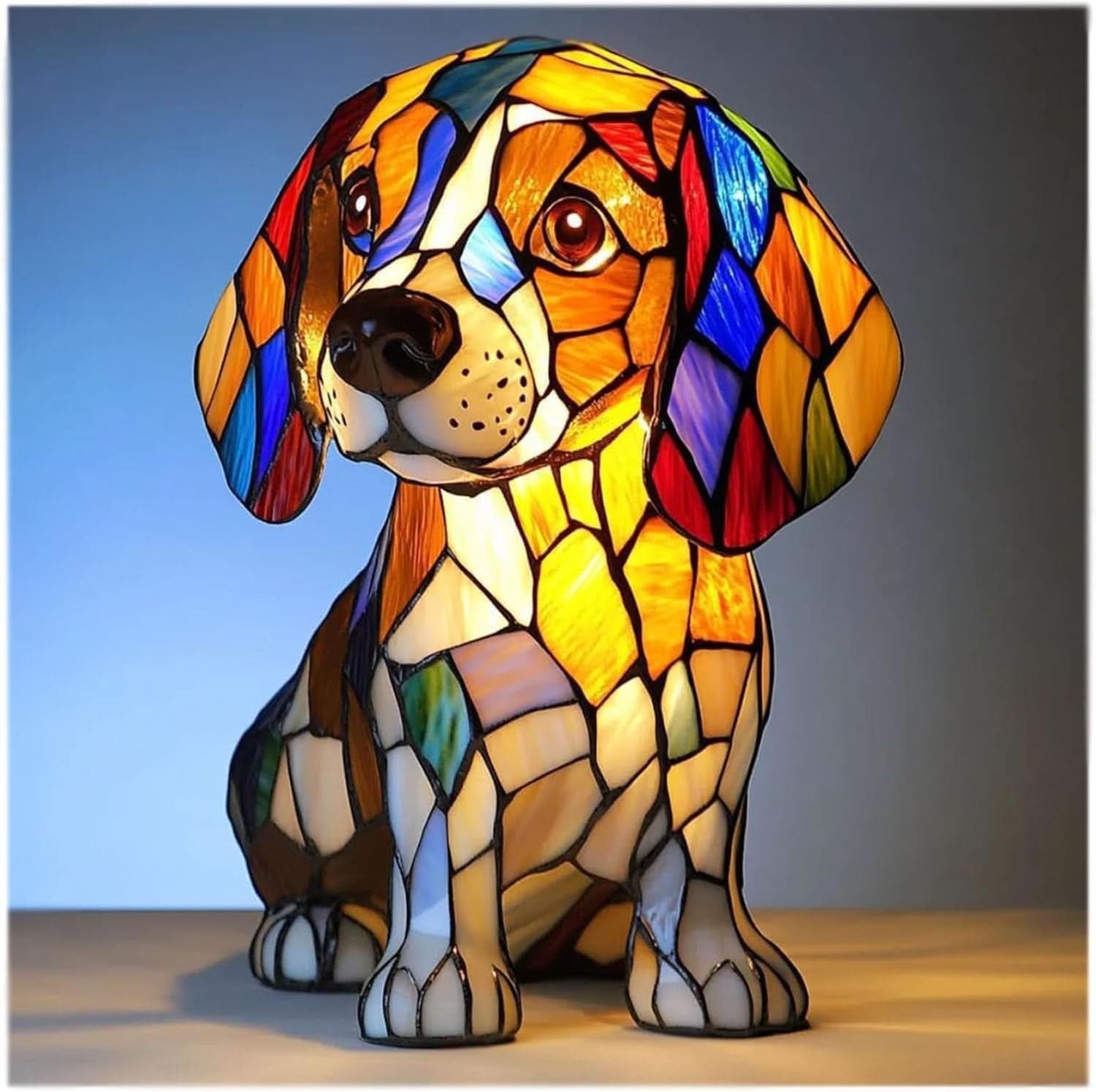 CompanionLight: Artistic LED Table Lamp with Popular Dog Breeds & USB Connection – for Shelf & Nightstand