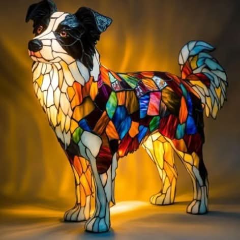 CompanionLight: Artistic LED Table Lamp with Popular Dog Breeds & USB Connection – for Shelf & Nightstand