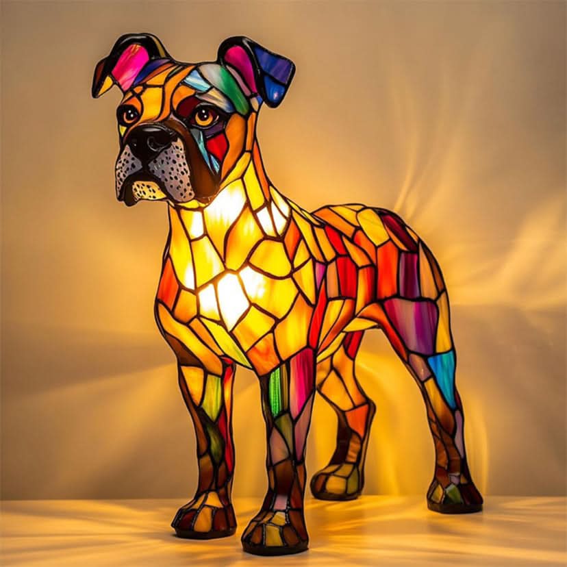 CompanionLight: Artistic LED Table Lamp with Popular Dog Breeds & USB Connection – for Shelf & Nightstand
