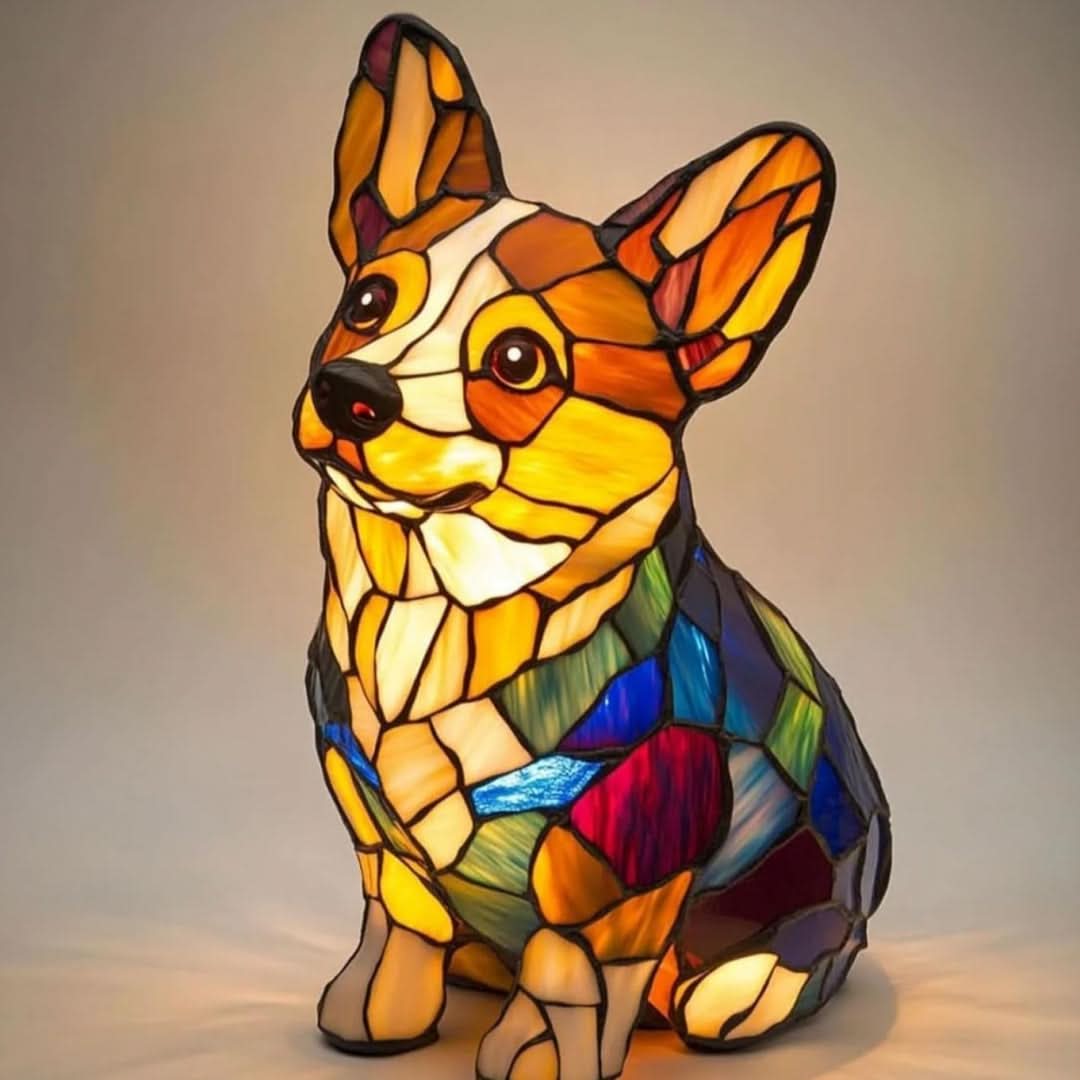 CompanionLight: Artistic LED Table Lamp with Popular Dog Breeds & USB Connection – for Shelf & Nightstand