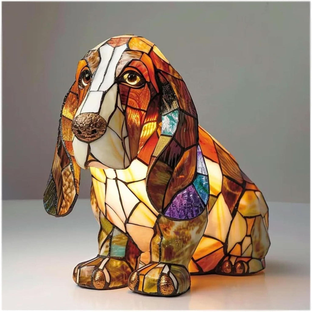 CompanionLight: Artistic LED Table Lamp with Popular Dog Breeds & USB Connection – for Shelf & Nightstand