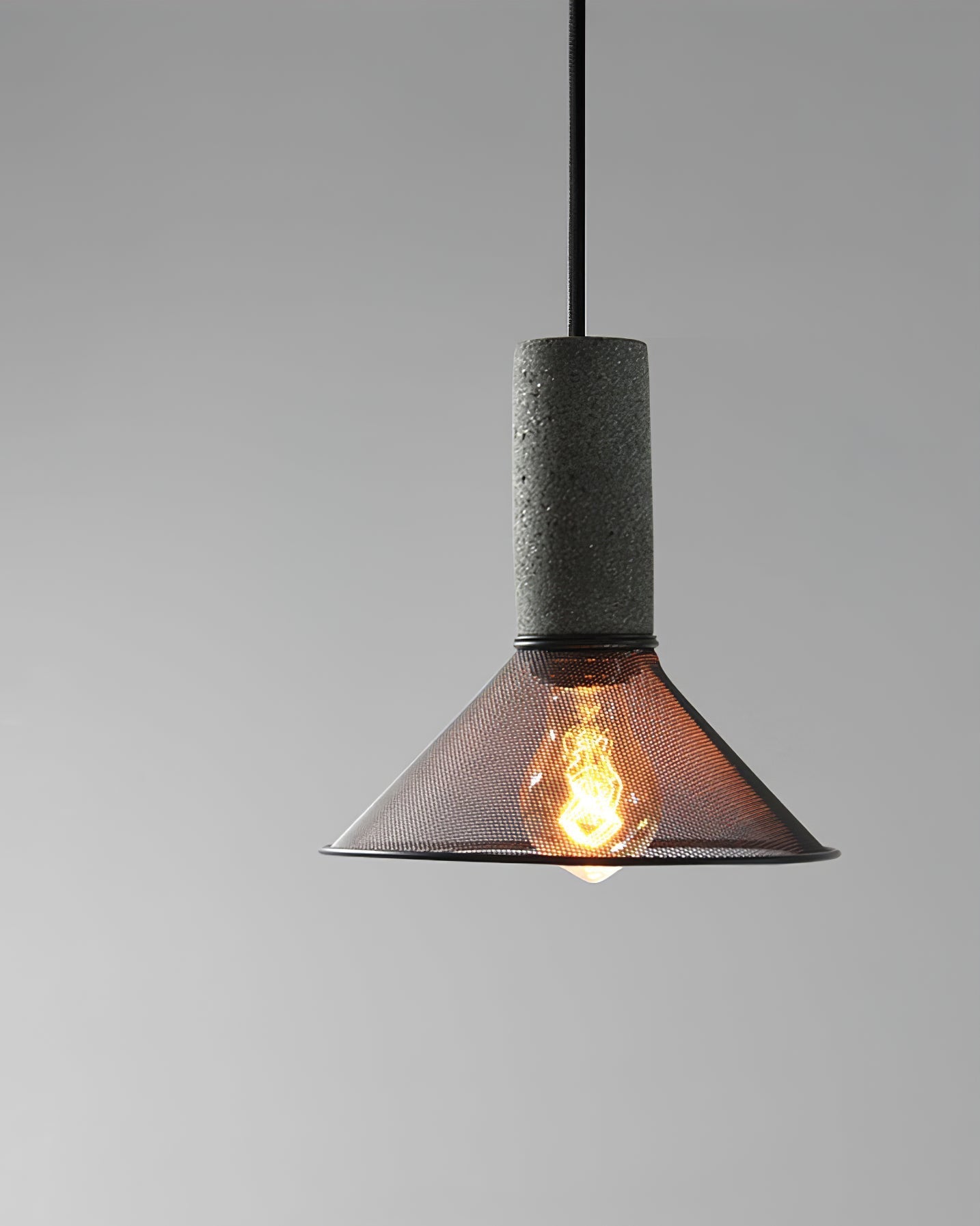 Brix Concrete Pendant Light | Industrial LED Hanging Lamp