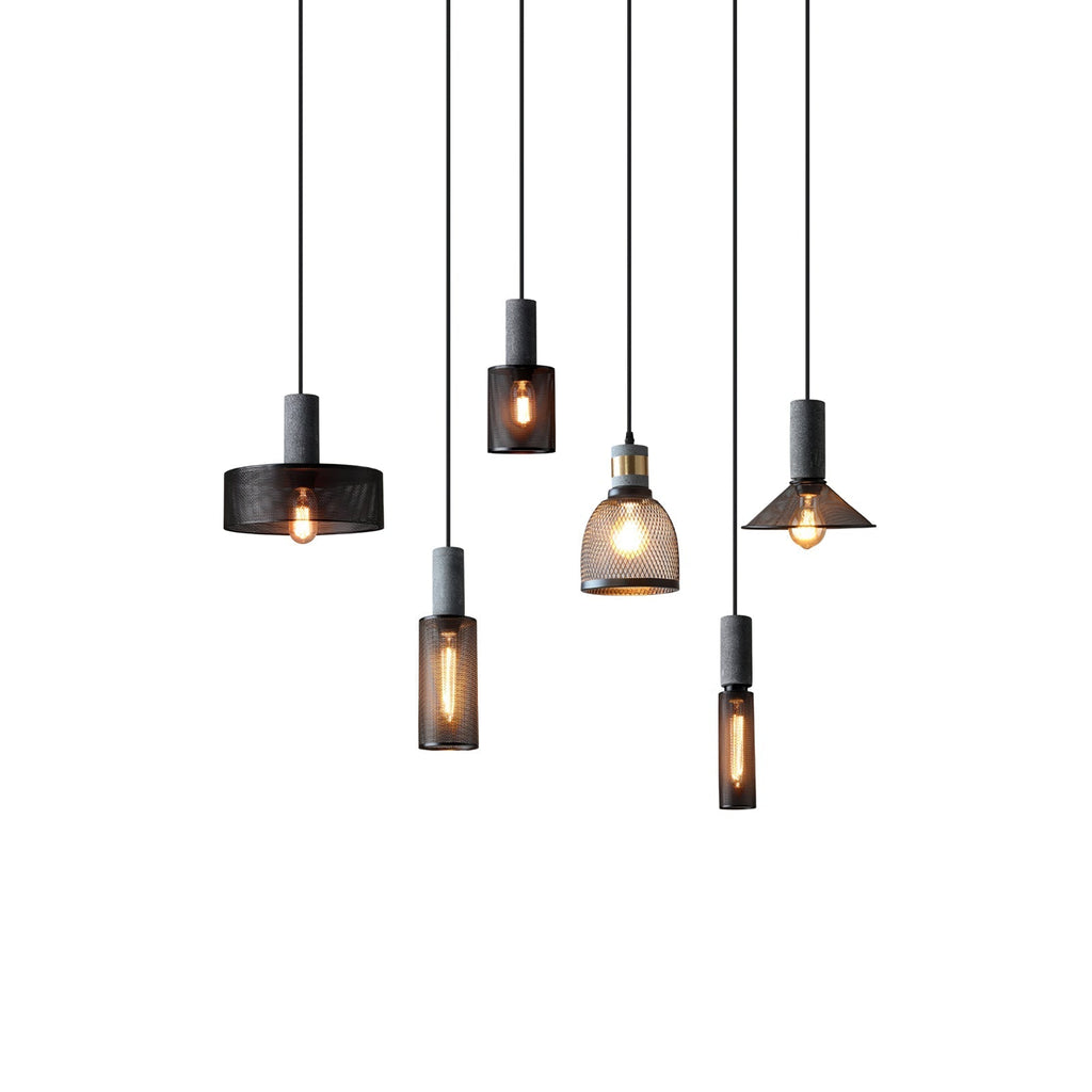 Brix Concrete Pendant Light | Industrial LED Hanging Lamp
