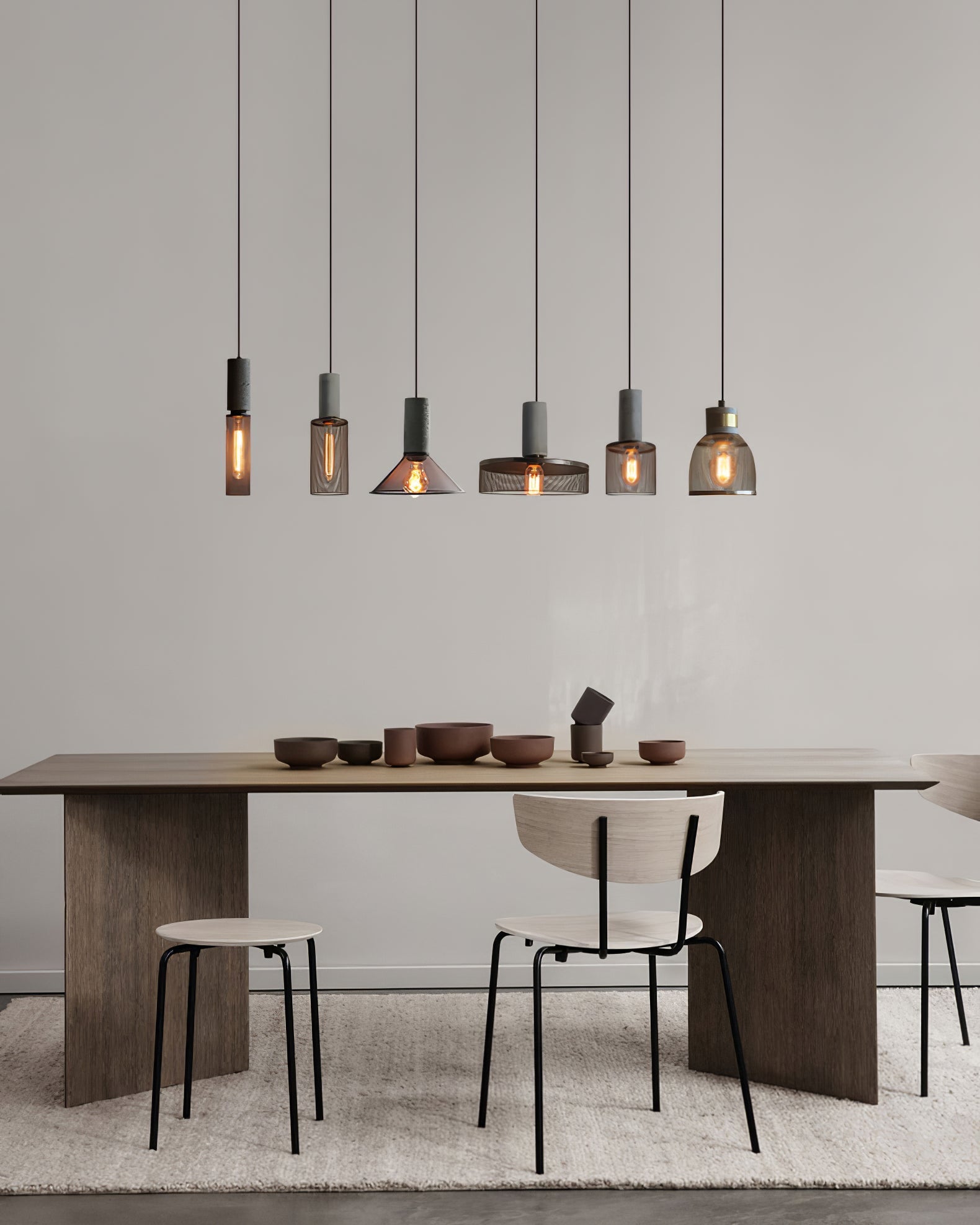 Brix Concrete Pendant Light | Industrial LED Hanging Lamp