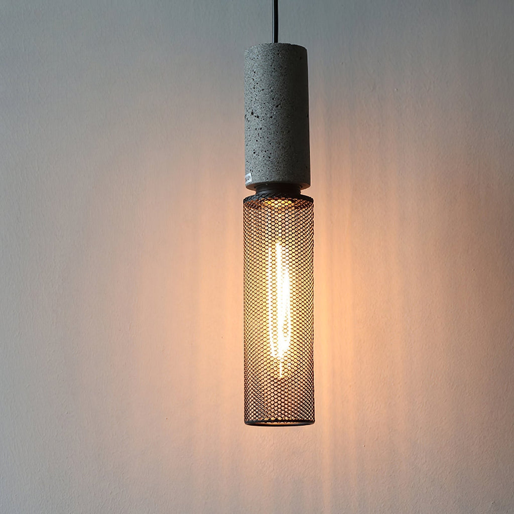 Brix Concrete Pendant Light | Industrial LED Hanging Lamp