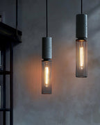 Brix Concrete Pendant Light | Industrial LED Hanging Lamp
