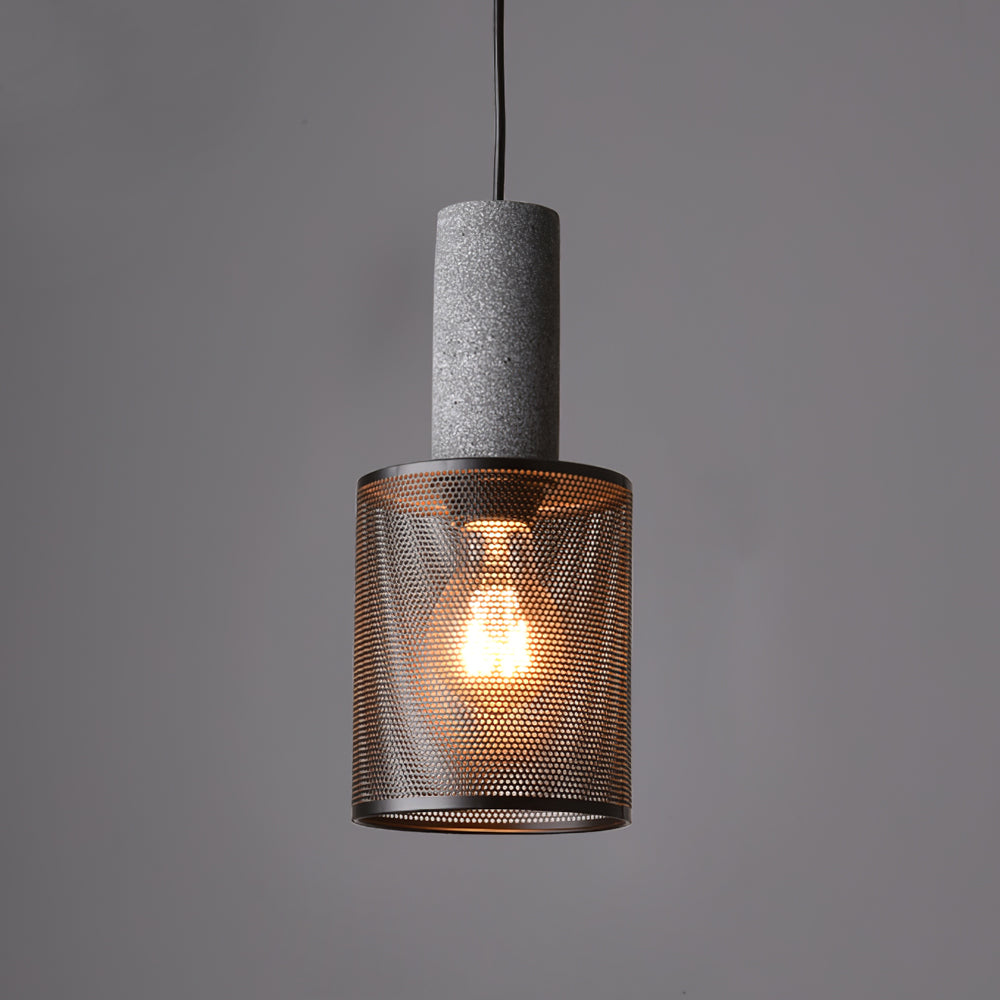 Brix Concrete Pendant Light | Industrial LED Hanging Lamp