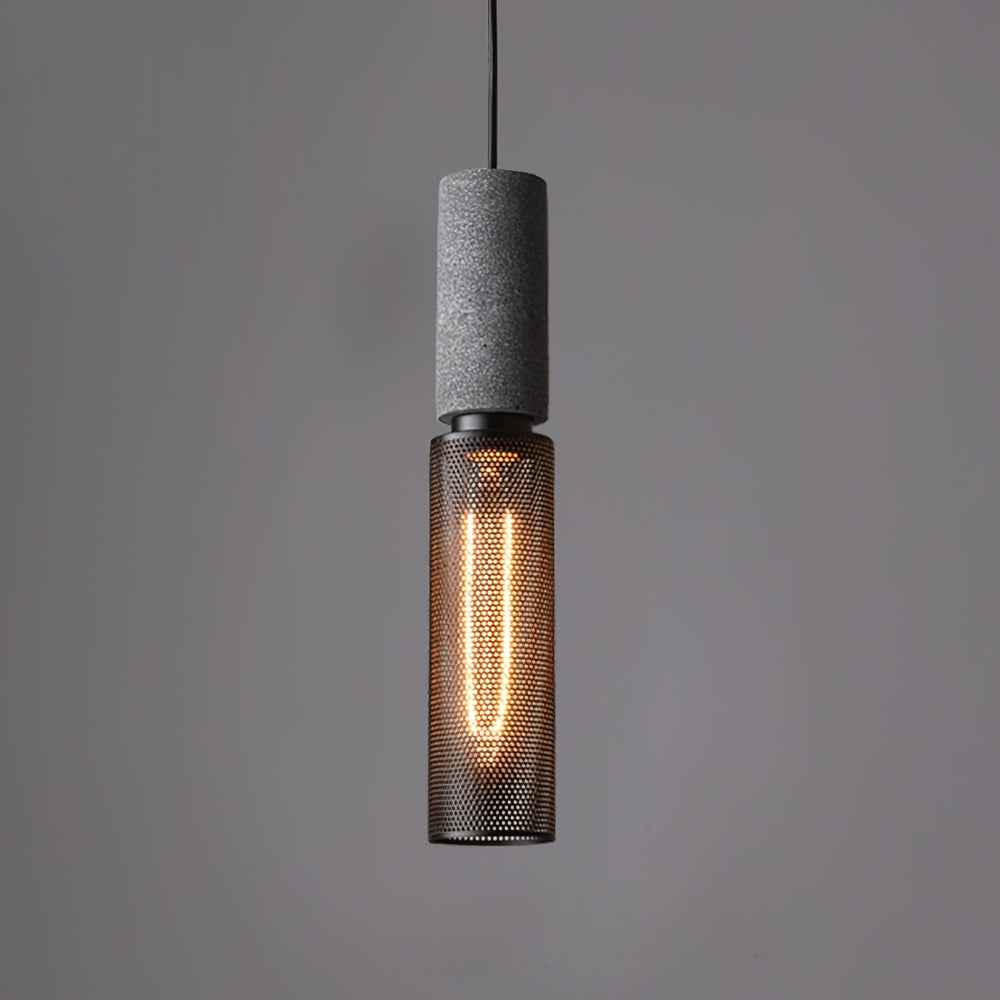 Brix Concrete Pendant Light | Industrial LED Hanging Lamp
