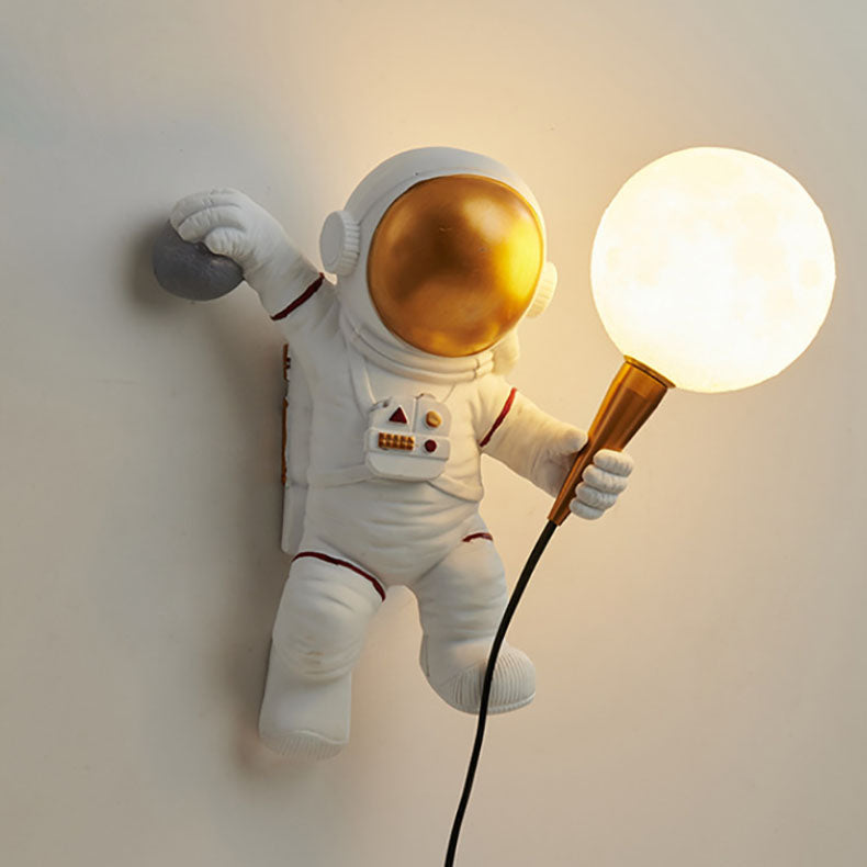 Contemporary Astronaut Glass Globe Wall Sconce Lamp 1-Light