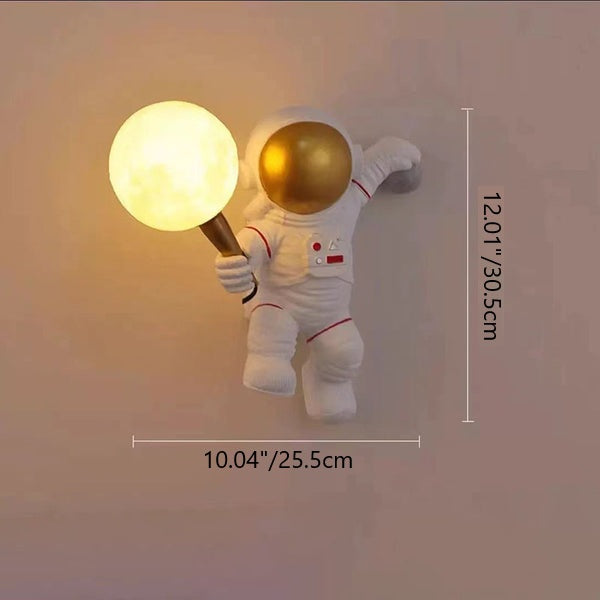 Contemporary Astronaut Glass Globe Wall Sconce Lamp 1-Light
