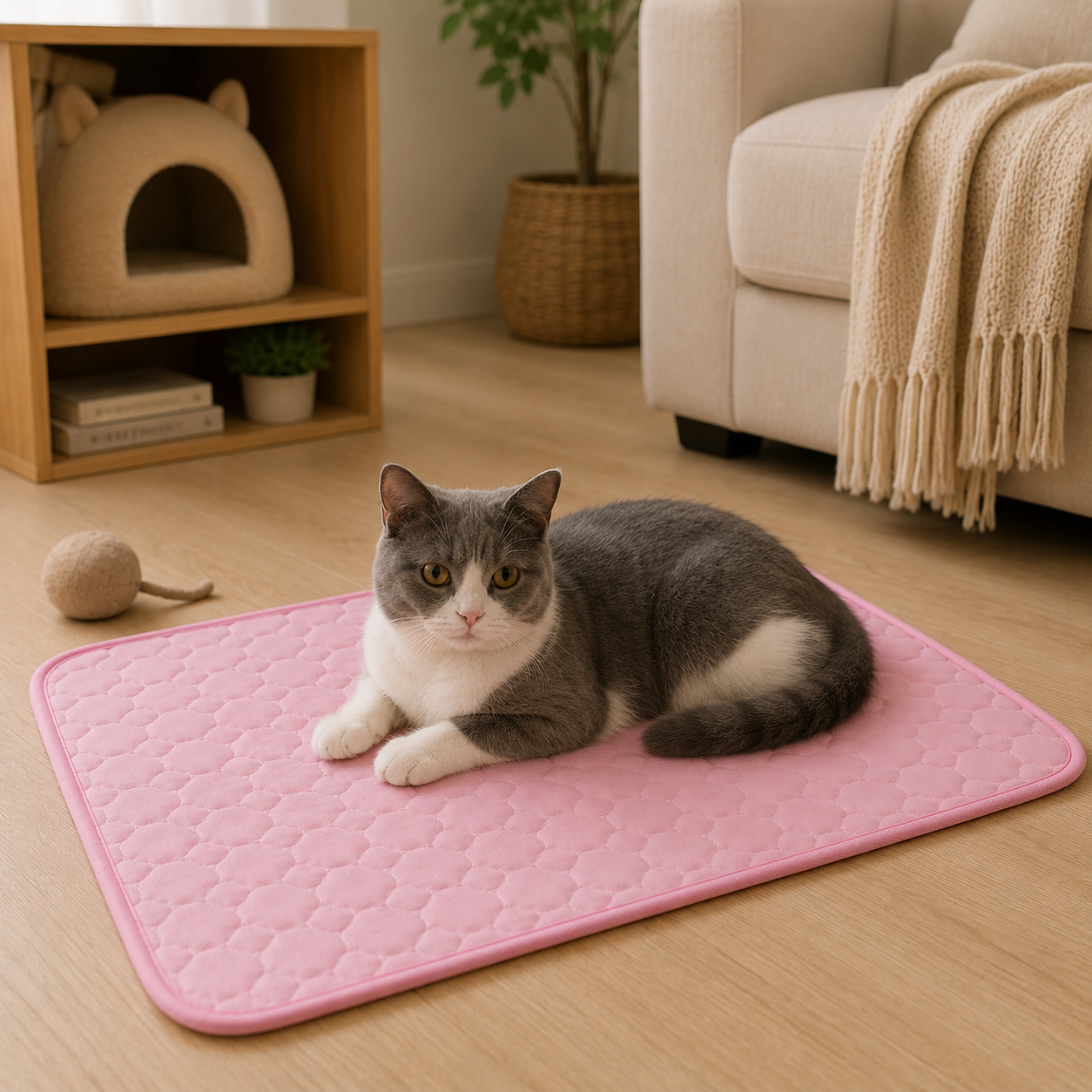 Cooling Pet Mat Soft Cooling Fabric Cushioned Pet Lounger for Cats and Dogs