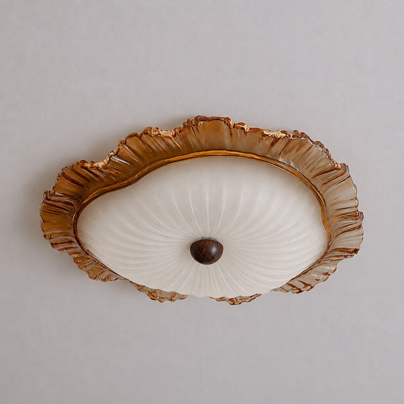 Cordelia Ruffled Glass Semi-Flush Ceiling Light