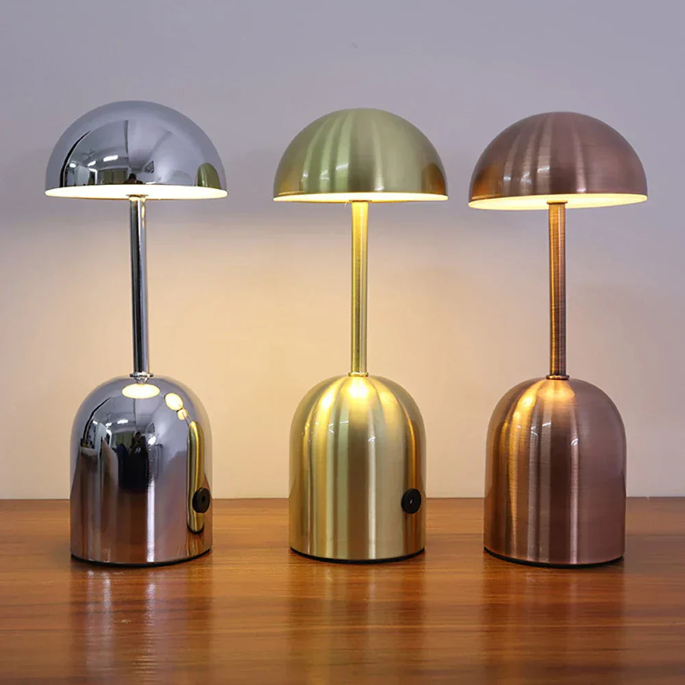 Cordless Desk Lamp, Metal Body, Rechargeable Battery, Dimmable LED