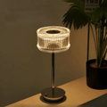 Crystal Glass Table Lamp, Cordless, Touch-Dimmable, 2700K LED