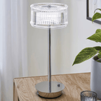 Crystal Glass Table Lamp, Cordless, Touch-Dimmable, 2700K LED