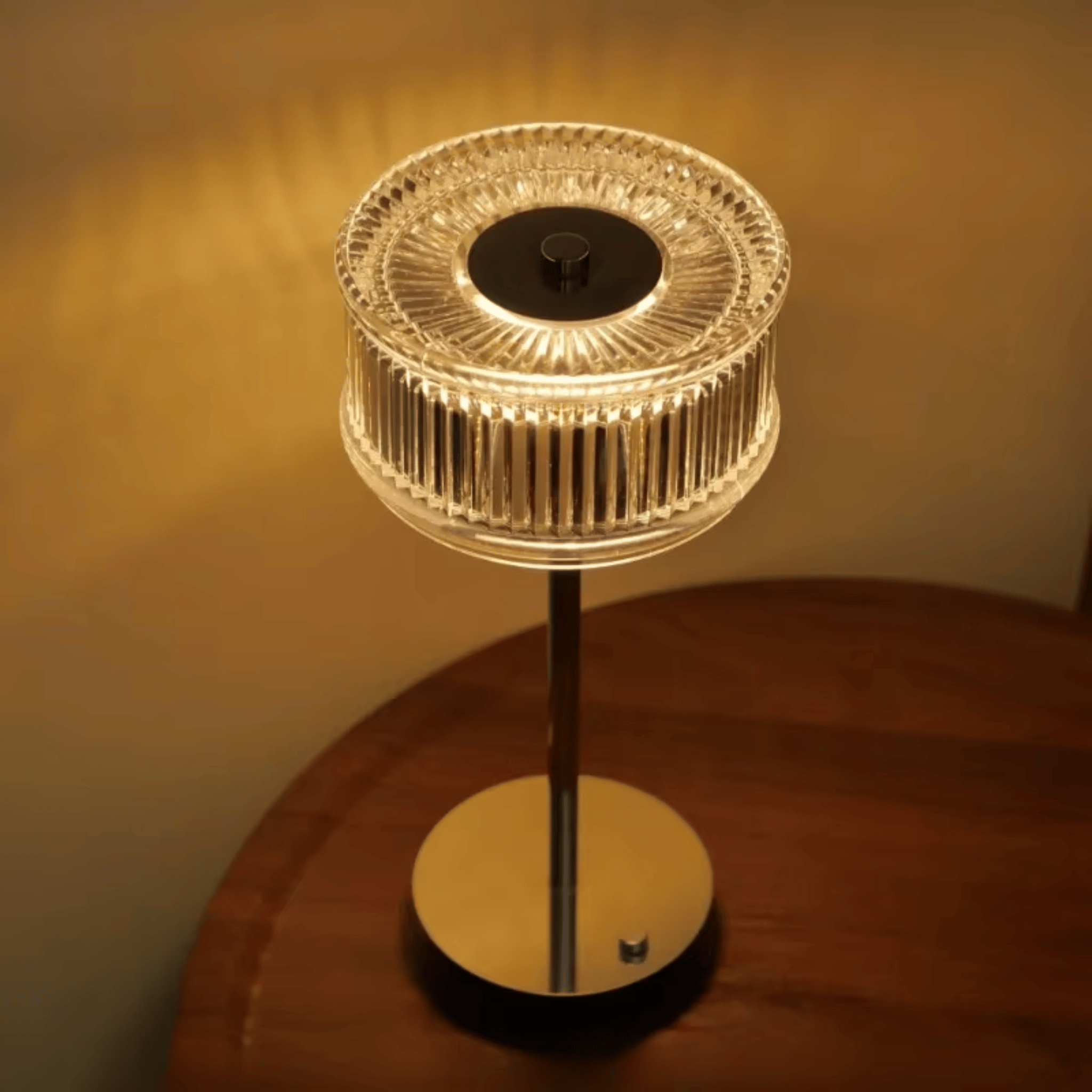 Crystal Glass Table Lamp, Cordless, Touch-Dimmable, 2700K LED