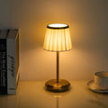 Table Lamp LED Cordless Rechargeable Dimmable Metal Cloth Shade 29.5 cm
