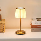 Table Lamp LED Cordless Rechargeable Dimmable Metal Cloth Shade 29.5 cm
