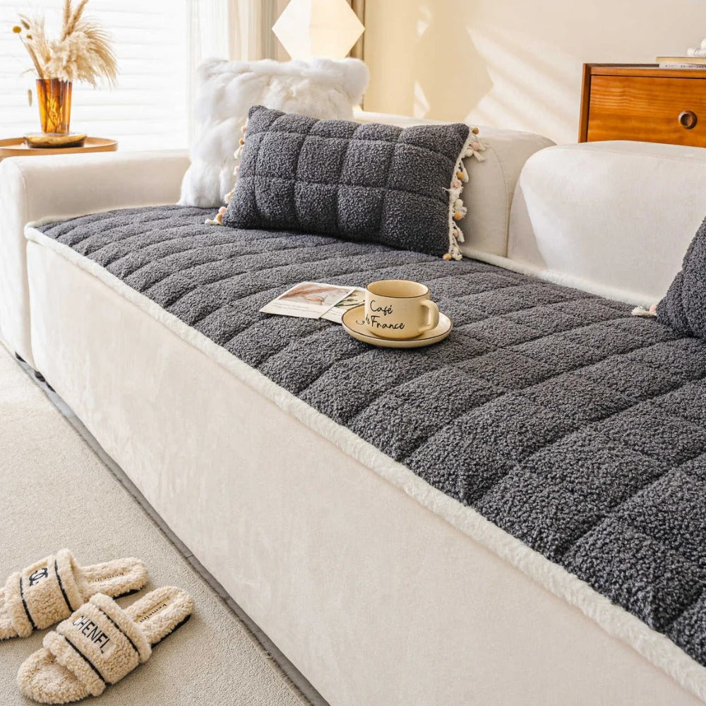 Couch Cover Plush Microfiber Anti Slip Design