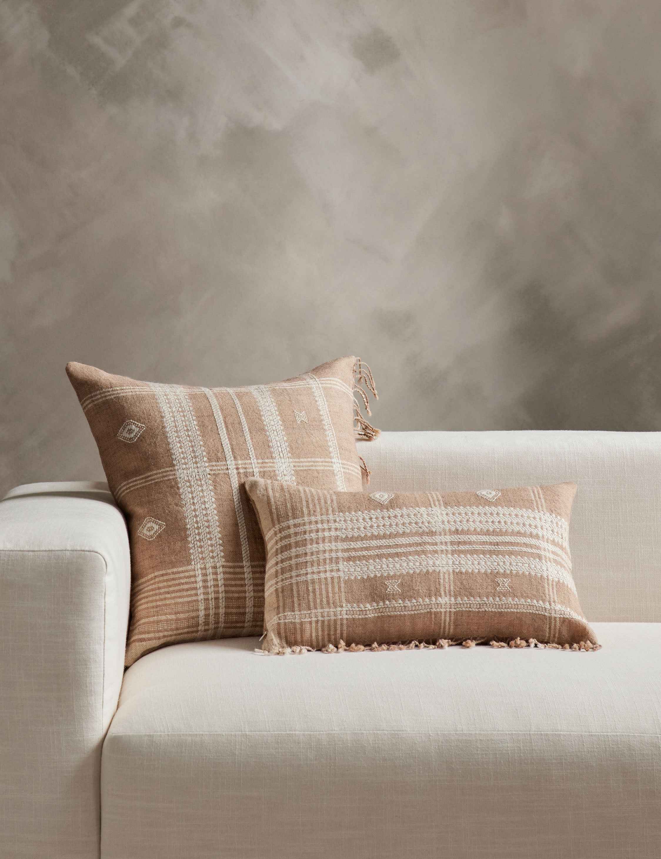 Kavi Throw Pillow | Hand Loomed Desi Wool, Geometric Patterns