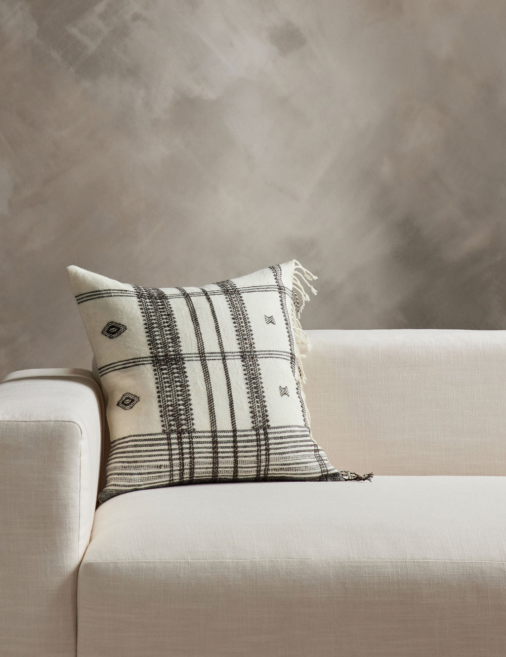 Kavi Throw Pillow | Hand Loomed Desi Wool, Geometric Patterns