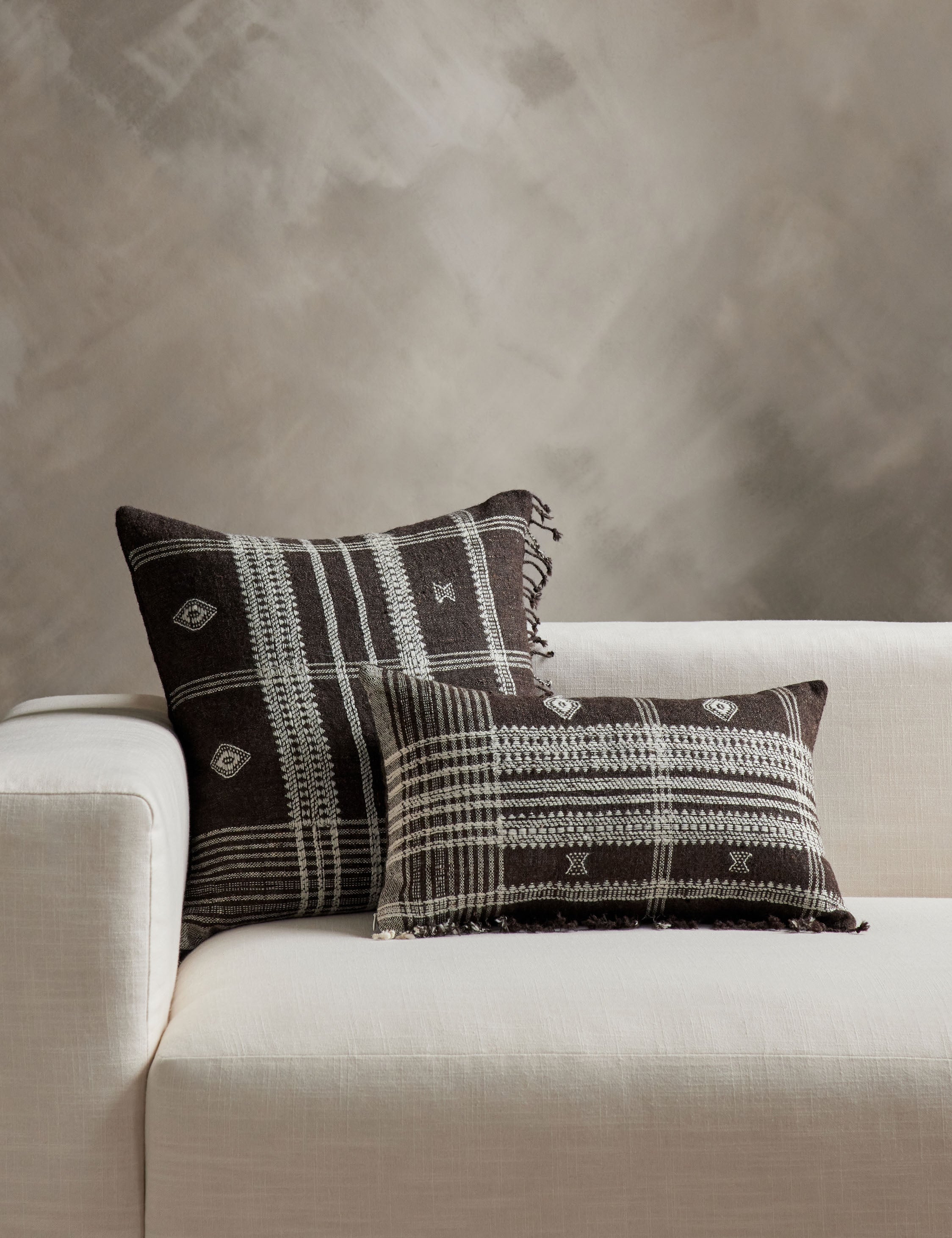 Kavi Throw Pillow | Hand Loomed Desi Wool, Geometric Patterns