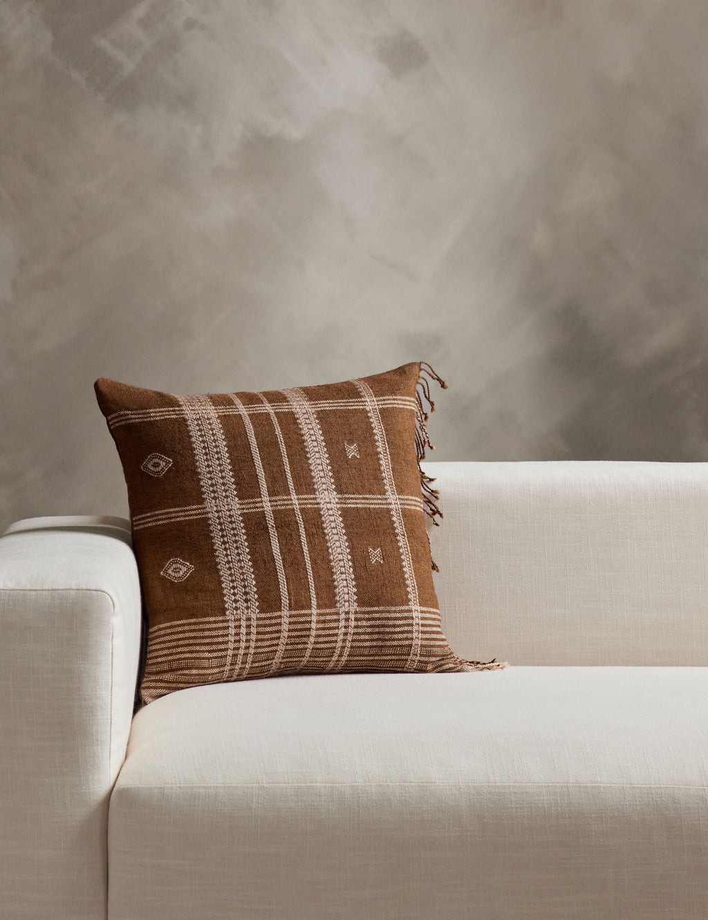 Kavi Throw Pillow | Hand Loomed Desi Wool, Geometric Patterns