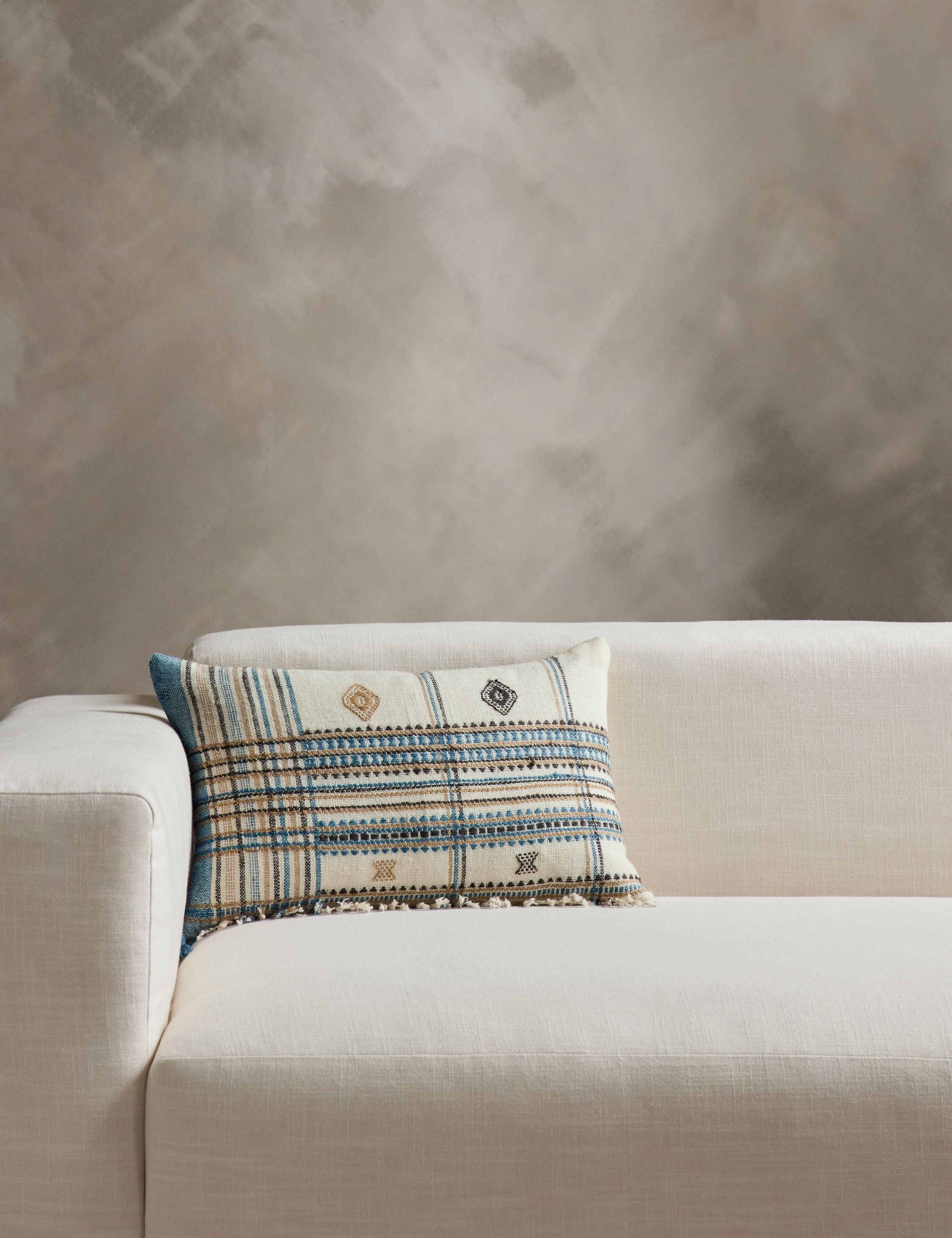 Kavi Throw Pillow | Hand Loomed Desi Wool, Geometric Patterns