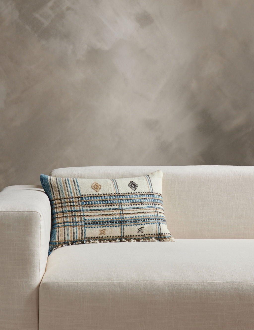 Kavi Throw Pillow | Hand Loomed Desi Wool, Geometric Patterns