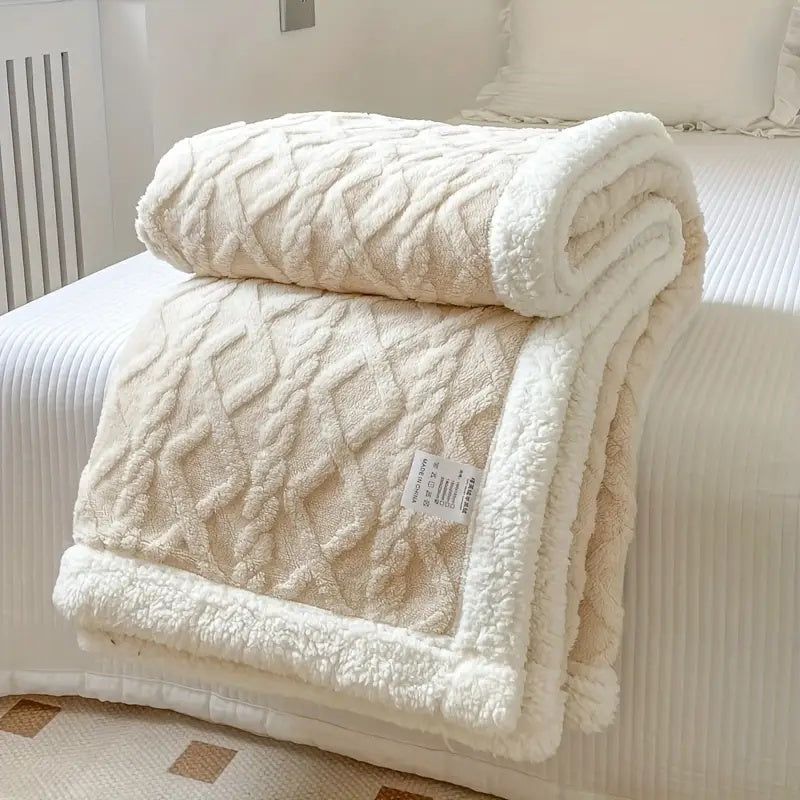 CozySherpa: Sherpa Fleece Blanket – Soft Living Room Blanket for Sofa & Bed