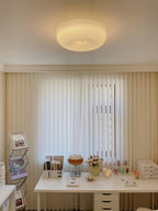 Modern Cream Donut Glass Flush Mount Ceiling Light 1-Light