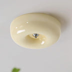 Modern Cream Donut Glass Flush Mount Ceiling Light 1-Light