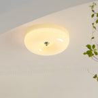 Modern Cream Donut Glass Flush Mount Ceiling Light 1-Light