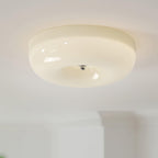 Modern Cream Donut Glass Flush Mount Ceiling Light 1-Light