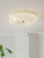 Modern Cream Donut Glass Flush Mount Ceiling Light 1-Light