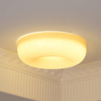 Modern Cream Donut Glass Flush Mount Ceiling Light 1-Light