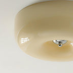 Modern Cream Donut Glass Flush Mount Ceiling Light 1-Light