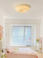 Modern Cream Donut Glass Flush Mount Ceiling Light 1-Light