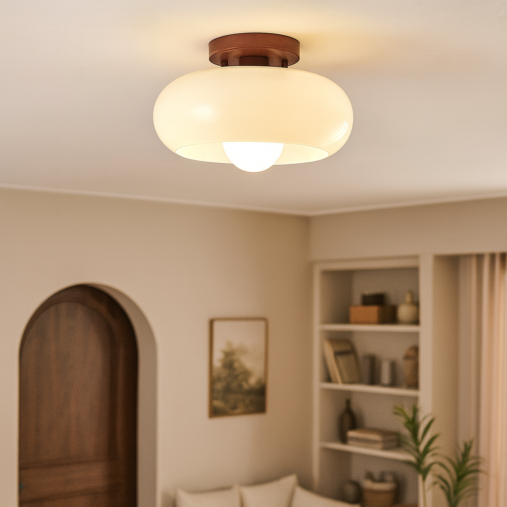 Creamara: LED Ceiling Light Bauhaus – Modern Design & Glass