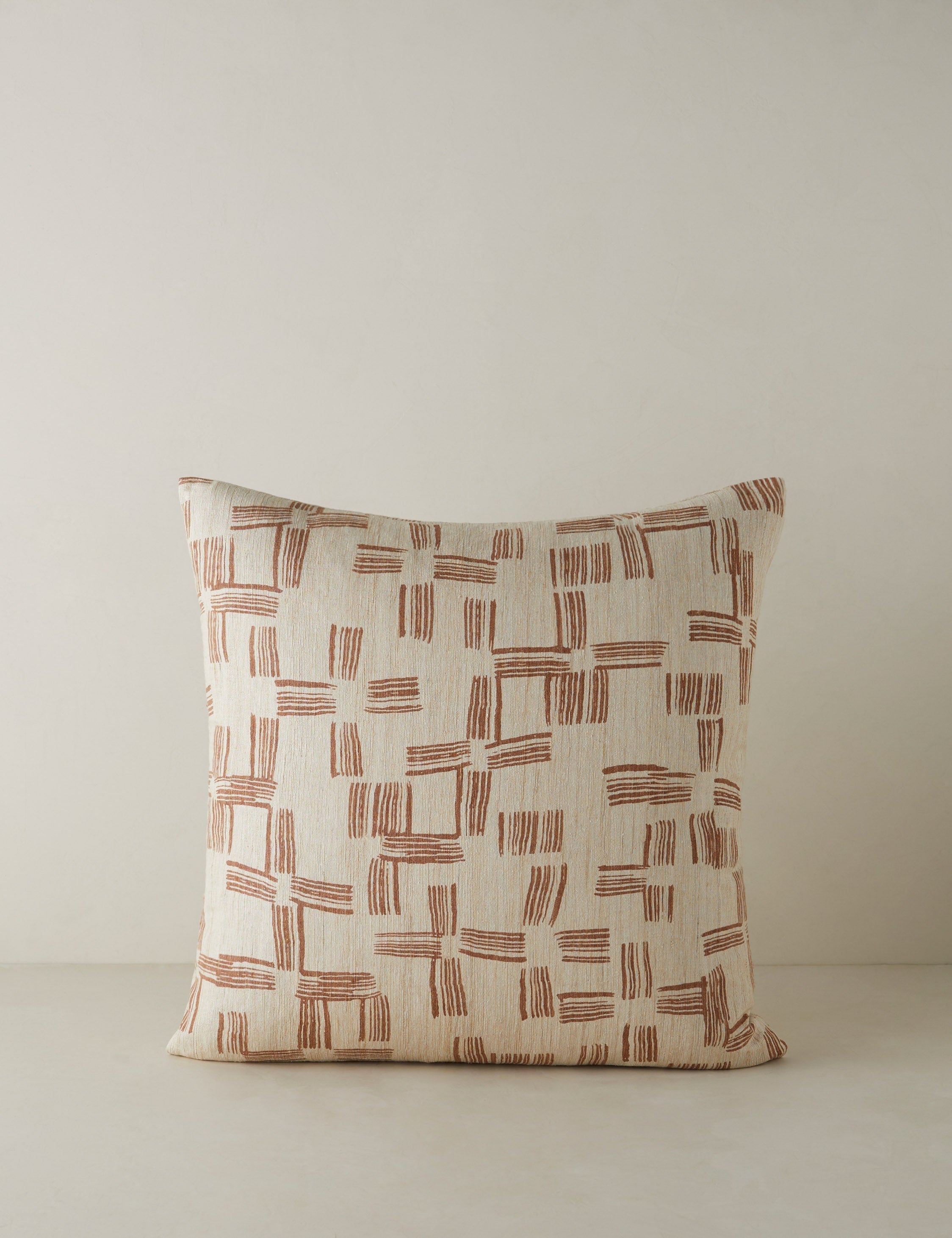 Crescendo Silk Pillow | Brushwork Cross Motif, Luxe Texture