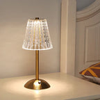CrystalGlanz: Golden Crystal Table Lamp – LED Touch Lamp with Dimmable Light