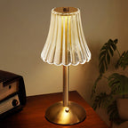 CrystalGlanz: Golden Crystal Table Lamp – LED Touch Lamp with Dimmable Light