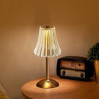 CrystalGlanz: Golden Crystal Table Lamp – LED Touch Lamp with Dimmable Light