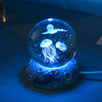 Crystal Ball Night Light, 3D Laser Engraved, USB Powered