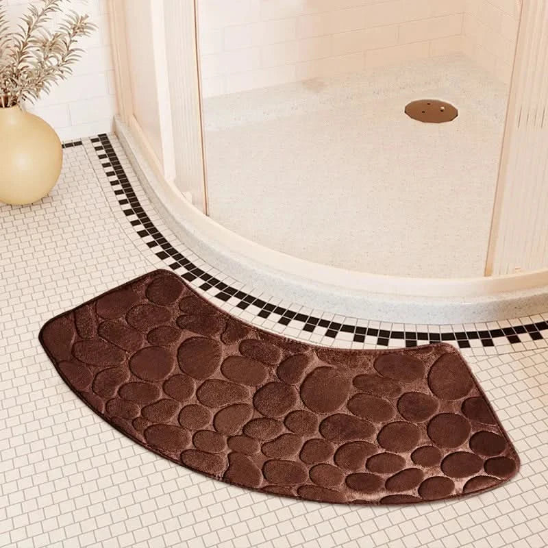 Bath Mat Curved 40 x 100 cm Coral Fleece Non Slip, Quick-Drying Coral Fleece
