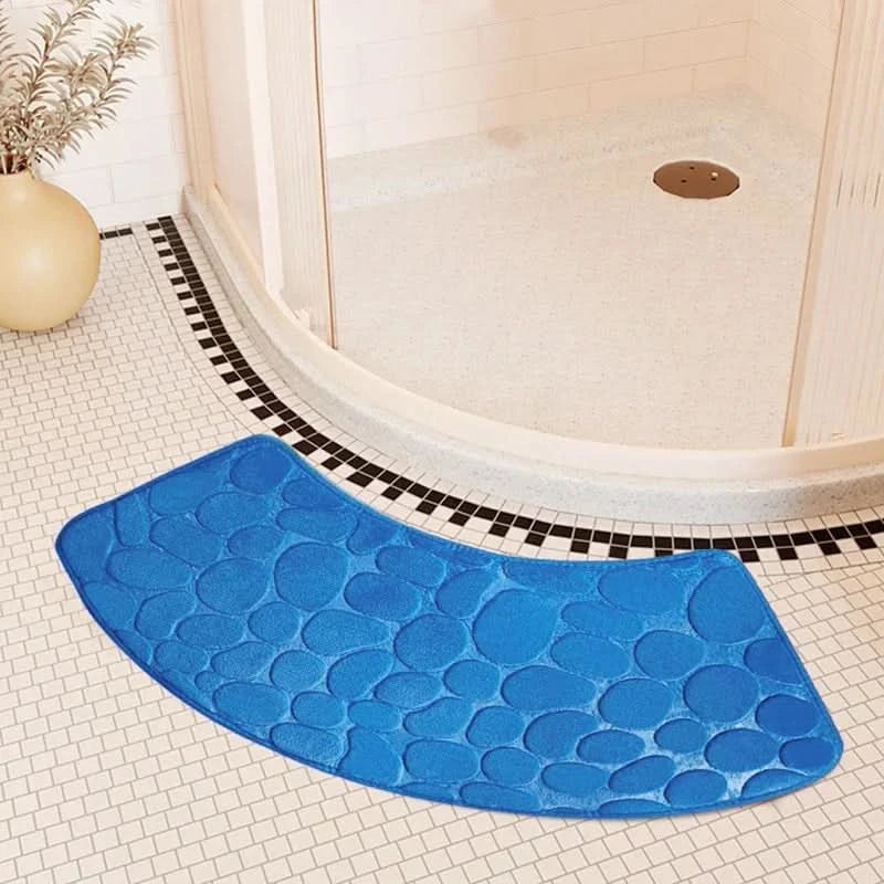 Bath Mat Curved 40 x 100 cm Coral Fleece Non Slip, Quick-Drying Coral Fleece