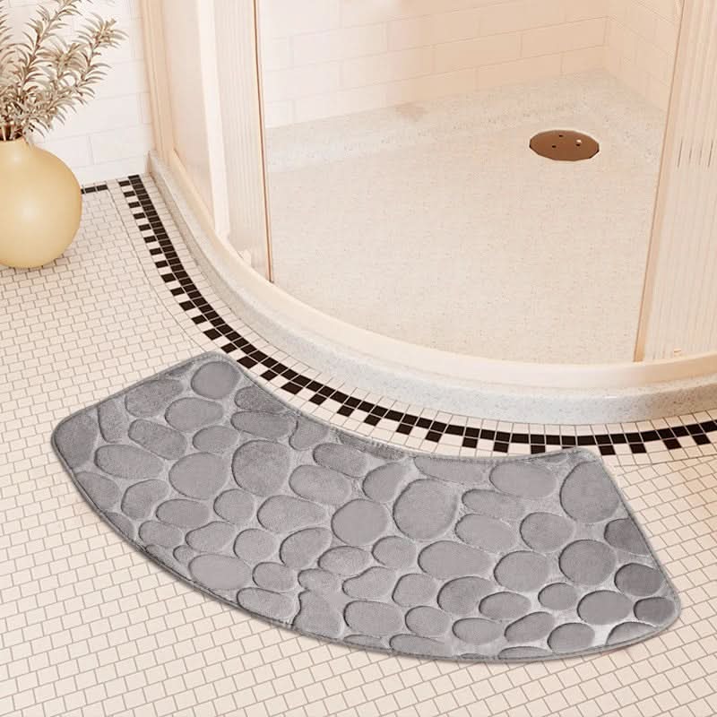 Bath Mat Curved 40 x 100 cm Coral Fleece Non Slip, Quick-Drying Coral Fleece